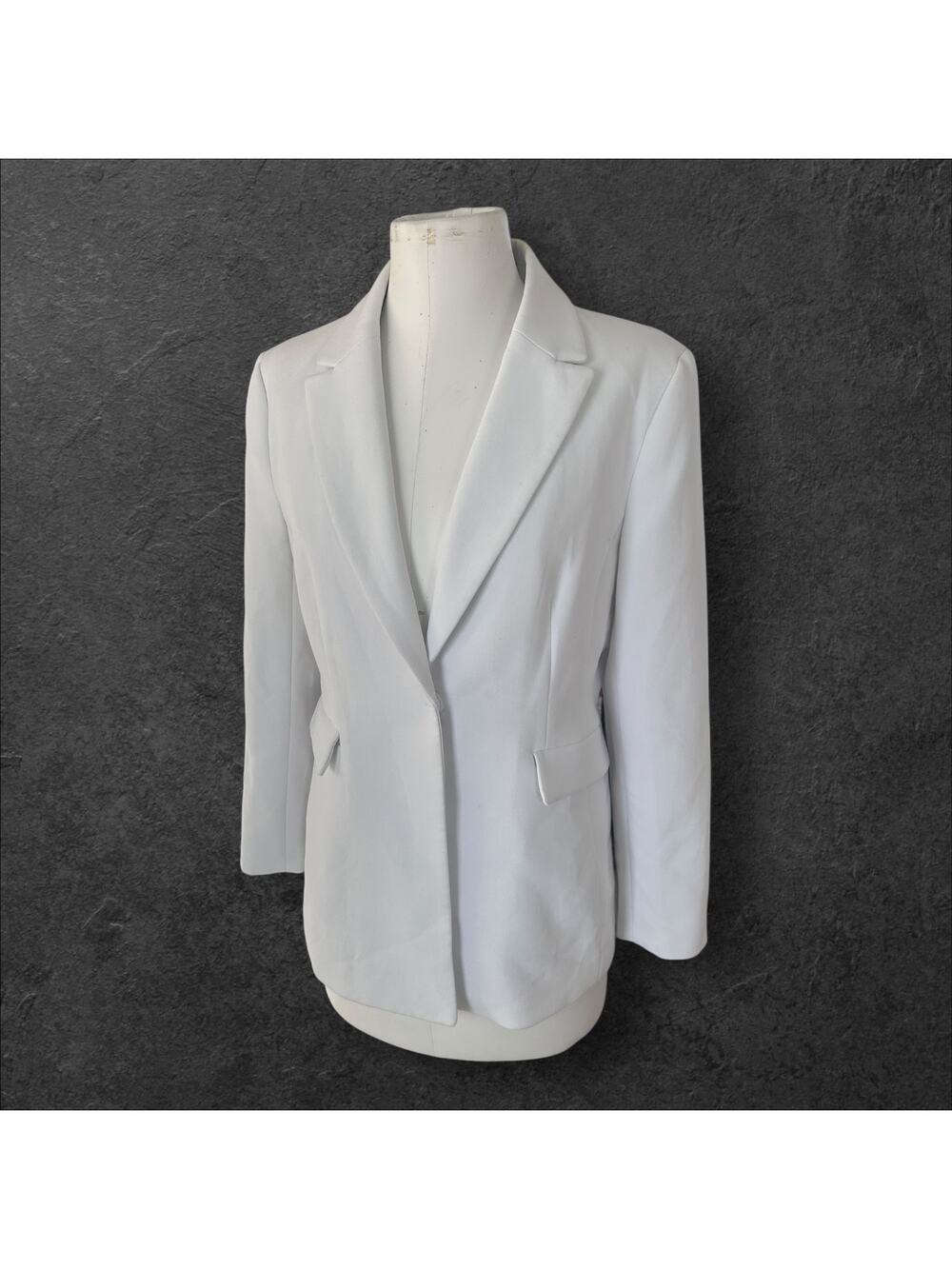 Banana Republic White Blazer Machine Washable Tailored Performance Women's 12 P
